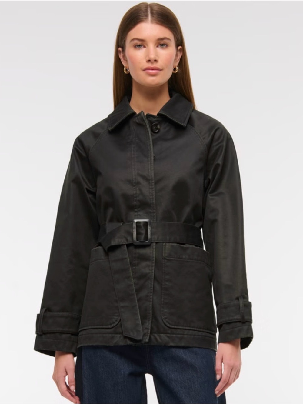 Abercrombie & Fitch Waxed Belted Utility Jacket